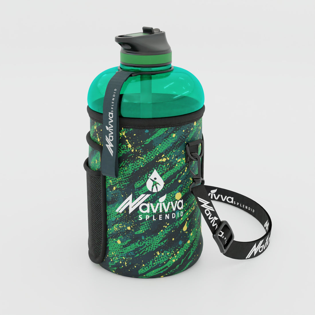 2.2 Litre Water Bottle with Sleeve - Green