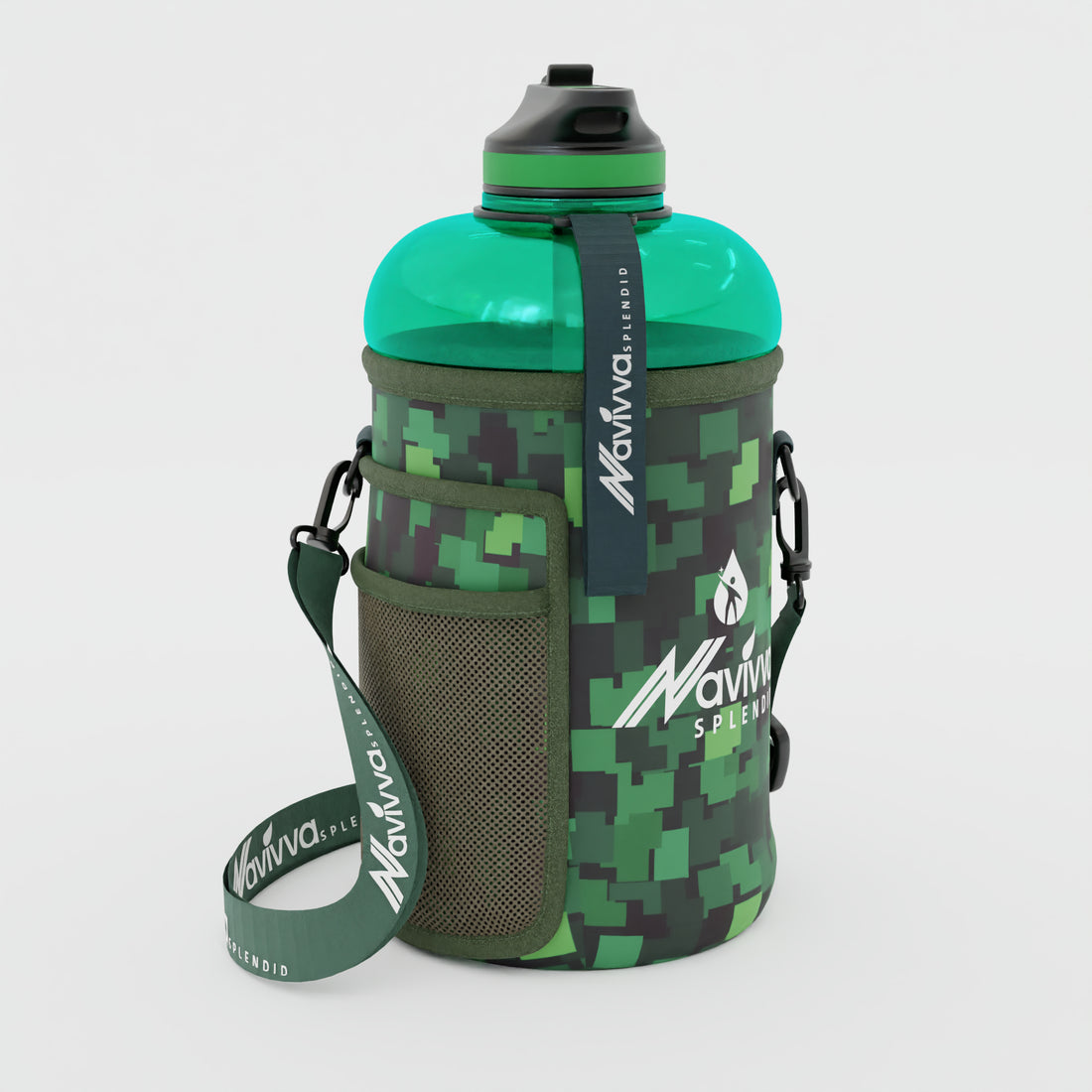 Green water bottle sleeve in sports bottle