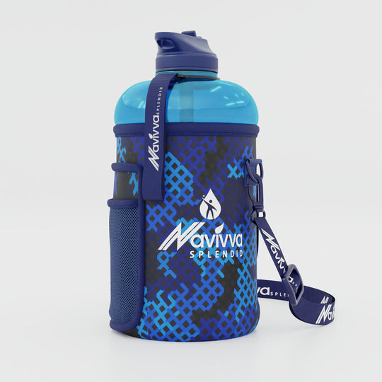 2.2 Litre Water Bottle with Sleeve - Blue