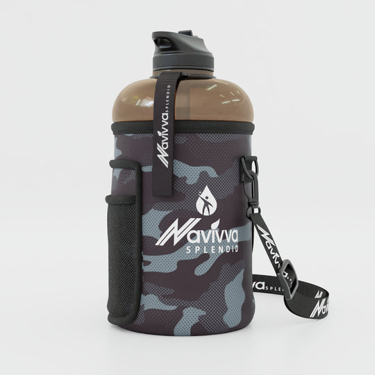 2.2 Litre Water Bottle with Sleeve - Black