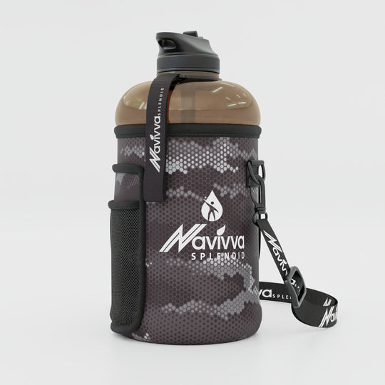 2.2 Litre Water Bottle with Sleeve - Black