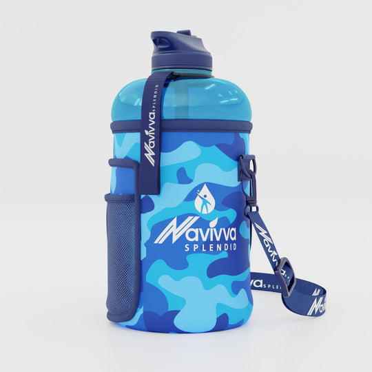 2.2 Litre Water Bottle with Sleeve - Blue