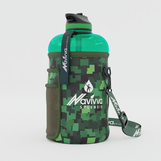 2.2 Litre Water Bottle with Sleeve - Green