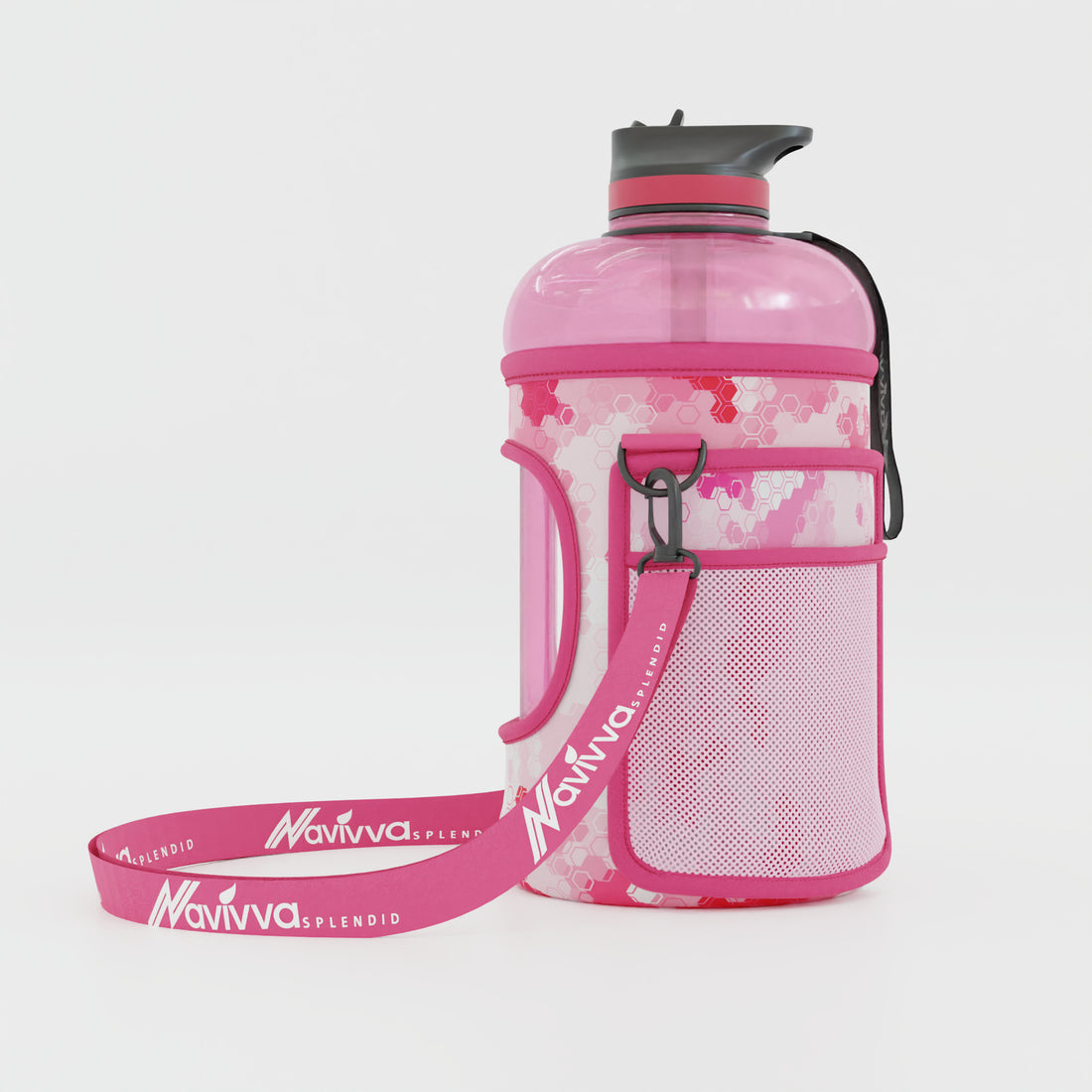 pink water bottle strap in sports bottle