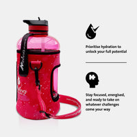 Pink Gym Water Bottle with Sleeve
