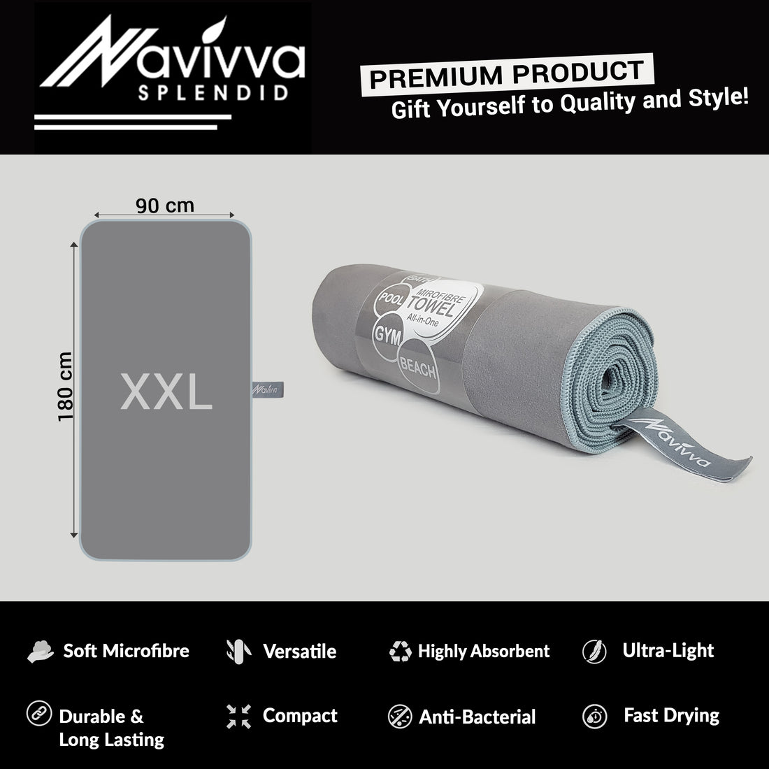 Microfibre yoga towel accessory