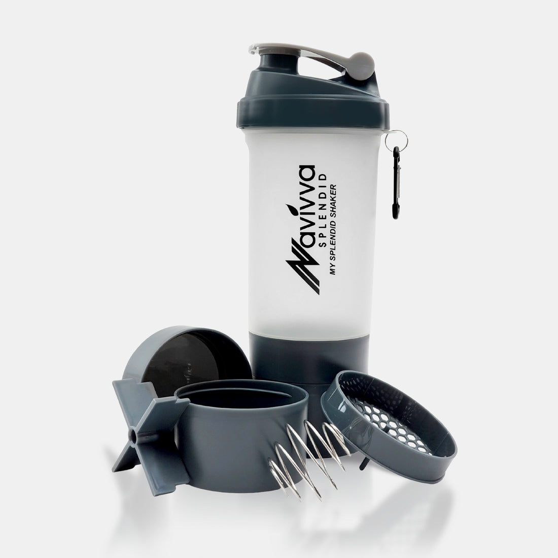 Black Sports Protein Shaker Bottle