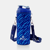 Blue protein shaker bottle