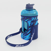 2.2 Litre Large Sports Water Bottle with Sleeve - Blue
