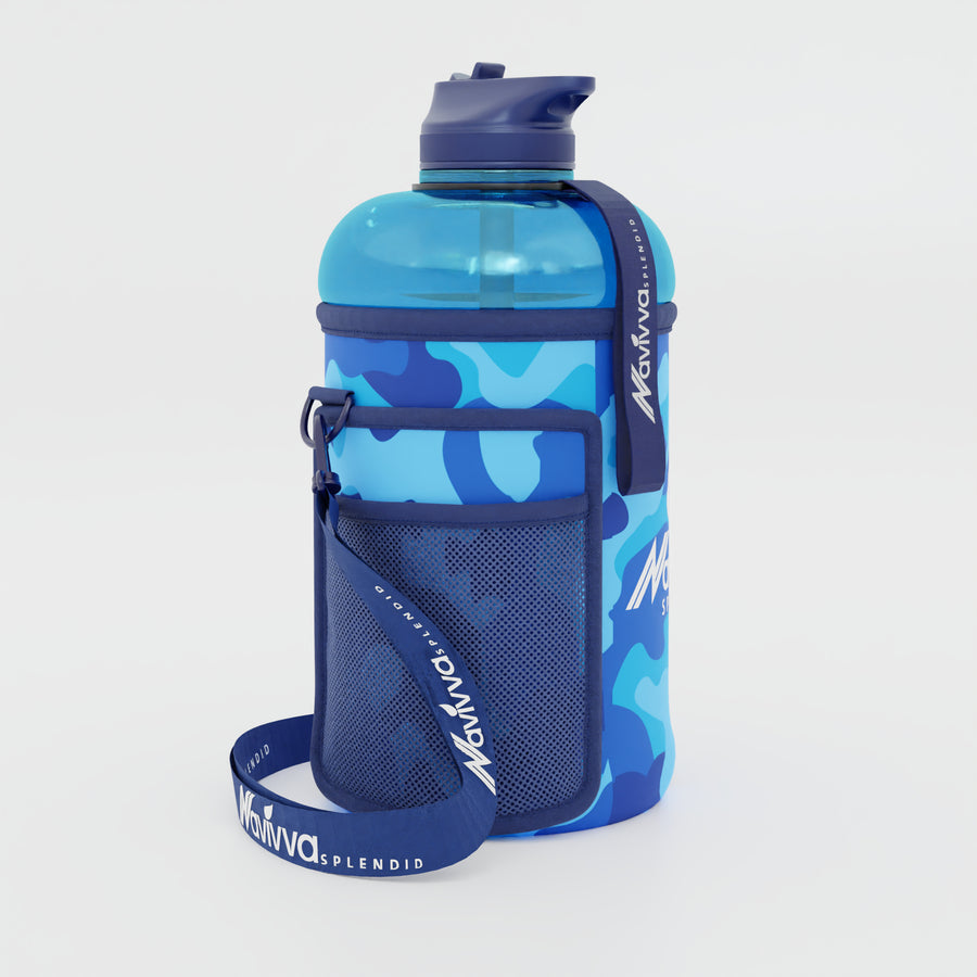 2.2 Litre Water Bottle with Sleeve - Blue