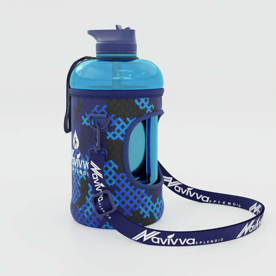 Blue Large Water Bottle with Sleeve
