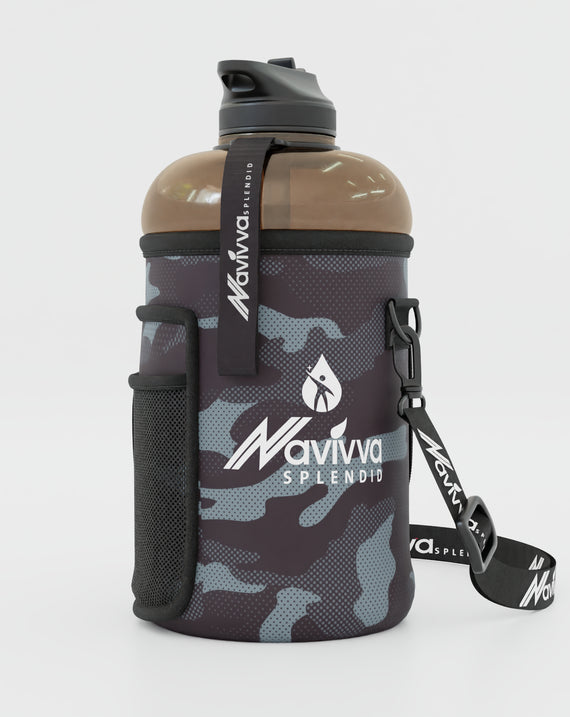 2.2 Litre Water Bottle with Sleeve - Black