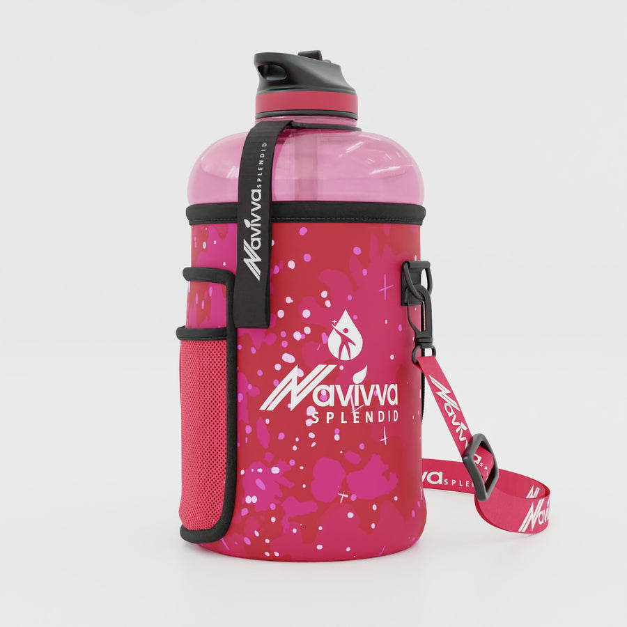 Pink Gym Water Bottle with Sleeve