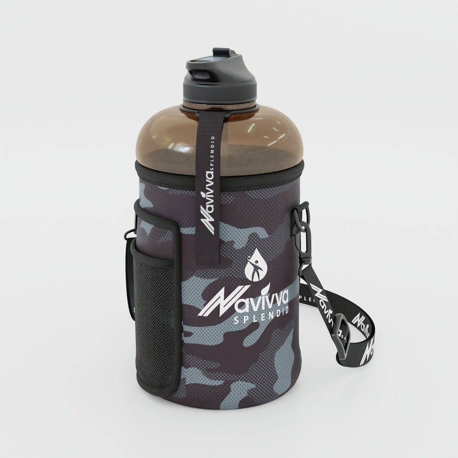 Black Water bottle with sleeve