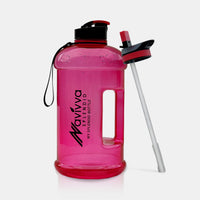 Pink Large Gym Water Bottle with straw