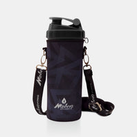 Black Protein Shaker Bottle with Sleeve